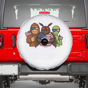 Funny Bigfoot Mothman Alien Spare Tire Cover USA 250th Anniversary TS12 White Print Your Wear