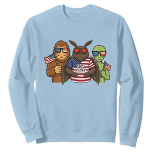 Funny Bigfoot Mothman Alien Sweatshirt USA 250th Anniversary