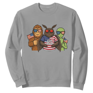 Funny Bigfoot Mothman Alien Sweatshirt USA 250th Anniversary