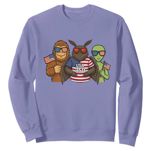 Funny Bigfoot Mothman Alien Sweatshirt USA 250th Anniversary