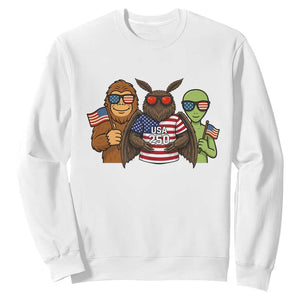 Funny Bigfoot Mothman Alien Sweatshirt USA 250th Anniversary