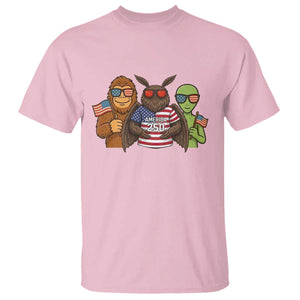 Funny Bigfoot Mothman Alien T Shirt USA 250th Anniversary TS12 Light Pink Print Your Wear