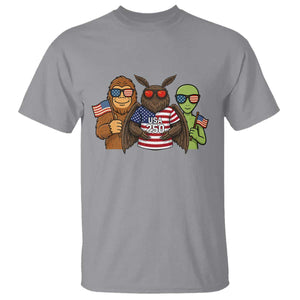 Funny Bigfoot Mothman Alien T Shirt USA 250th Anniversary TS12 Sport Gray Print Your Wear