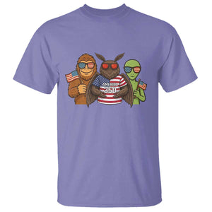 Funny Bigfoot Mothman Alien T Shirt USA 250th Anniversary TS12 Violet Print Your Wear