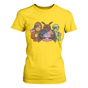 Funny Bigfoot Mothman Alien T Shirt For Women USA 250th Anniversary TS12 Daisy Print Your Wear