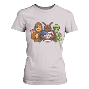 Funny Bigfoot Mothman Alien T Shirt For Women USA 250th Anniversary TS12 Ice Gray Print Your Wear