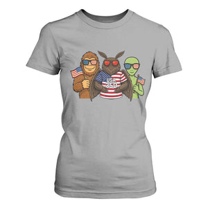 Funny Bigfoot Mothman Alien T Shirt For Women USA 250th Anniversary TS12 Sport Gray Print Your Wear