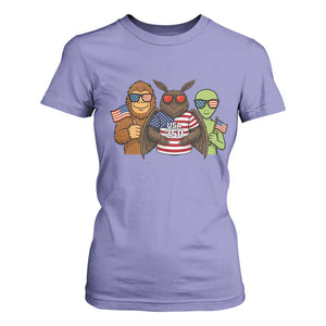 Funny Bigfoot Mothman Alien T Shirt For Women USA 250th Anniversary TS12 Violet Print Your Wear