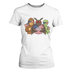 Funny Bigfoot Mothman Alien T Shirt For Women USA 250th Anniversary TS12 White Print Your Wear