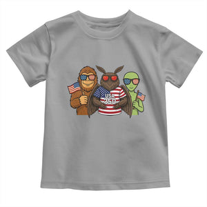Funny Bigfoot Mothman Alien Toddler T Shirt USA 250th Anniversary TS12 Sport Gray Print Your Wear