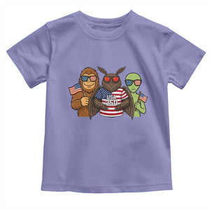 Funny Bigfoot Mothman Alien Toddler T Shirt USA 250th Anniversary TS12 Violet Print Your Wear