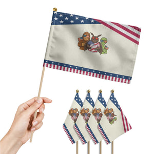 Funny Bigfoot Mothman Alien Patriotic Handheld Flag USA 250th Anniversary TS12 Print Your Wear