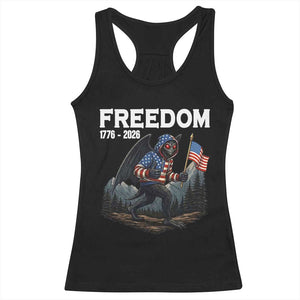 Patriotic Mothman Lover Racerback Tank Top Funny USA 250 Anniversary Gift TS12 Black Print Your Wear
