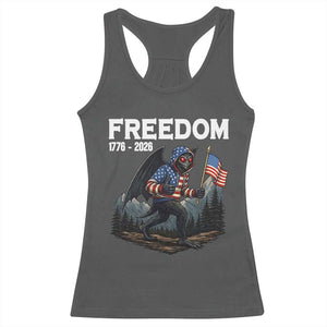 Patriotic Mothman Lover Racerback Tank Top Funny USA 250 Anniversary Gift TS12 Dark Heather Print Your Wear