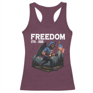 Patriotic Mothman Lover Racerback Tank Top Funny USA 250 Anniversary Gift TS12 Maroon Print Your Wear