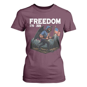 Patriotic Mothman Lover T Shirt For Women Funny USA 250 Anniversary Gift TS12 Maroon Print Your Wear