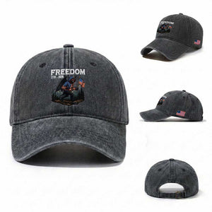 Patriotic Mothman Lover Washed Cotton Baseball Cap Funny USA 250 Anniversary Gift TS12 Washed Cap Universal Fit Dark Gray Print Your Wear
