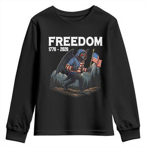 Patriotic Mothman Lover Youth Sweatshirt Funny USA 250 Anniversary Gift TS12 Black Print Your Wear
