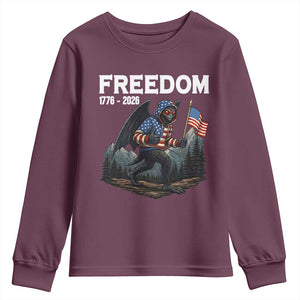 Patriotic Mothman Lover Youth Sweatshirt Funny USA 250 Anniversary Gift TS12 Maroon Print Your Wear