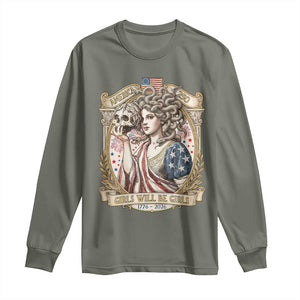 Feminist Medusa Girls Will Be Girls Long Sleeve Shirt USA 250 Anniversary Gift TS12 Military Green Print Your Wear