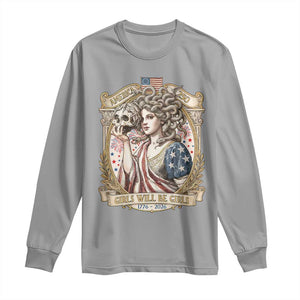 Feminist Medusa Girls Will Be Girls Long Sleeve Shirt USA 250 Anniversary Gift TS12 Sport Gray Print Your Wear