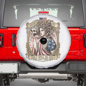 Feminist Medusa Girls Will Be Girls Spare Tire Cover USA 250 Anniversary Gift TS12 White Print Your Wear