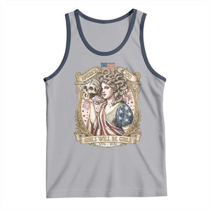 Feminist Medusa Girls Will Be Girls Tank Top USA 250 Anniversary Gift TS12 Athletic Heather Navy Print Your Wear