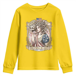 Feminist Medusa Girls Will Be Girls Youth Sweatshirt USA 250 Anniversary Gift TS12 Daisy Print Your Wear