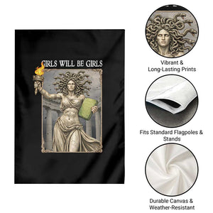 Funny Feminist Medusa Statue Of Liberty Garden Flag Girls Will Be Girls TS12 Print Your Wear