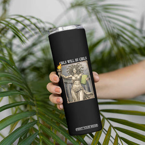Funny Feminist Medusa Statue Of Liberty Skinny Tumbler Girls Will Be Girls TS12 Print Your Wear