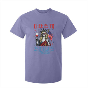 Funny Patriotic Statue Of Liberty T Shirt For Kid Cheers To 250 Years TS12 Violet Print Your Wear