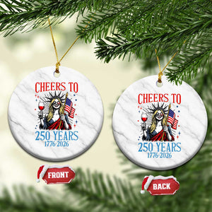 Funny Patriotic Statue Of Liberty Ceramic Ornament Cheers To 250 Years TS12 1pc White Marble Print Your Wear