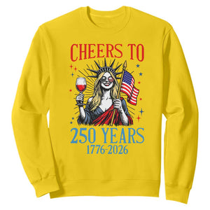 Funny Patriotic Statue Of Liberty Sweatshirt Cheers To 250 Years TS12 Daisy Print Your Wear