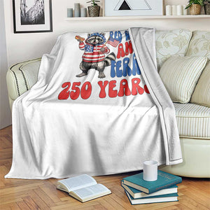 Funny Patriotic Raccoon Throw Blanket Red White And Feral 250 Years TS12 Print Your Wear