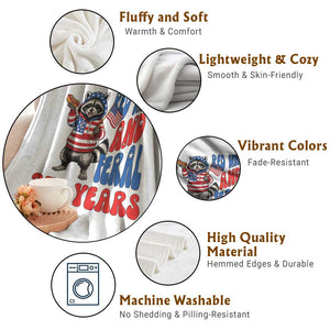 Funny Patriotic Raccoon Throw Blanket Red White And Feral 250 Years TS12 Print Your Wear