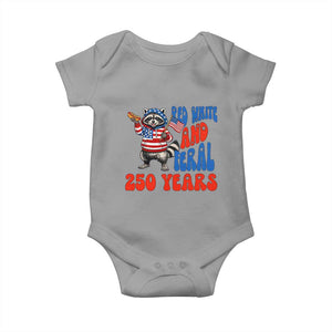 Funny Patriotic Raccoon Baby Onesie Red White And Feral 250 Years TS12 Sport Gray Print Your Wear