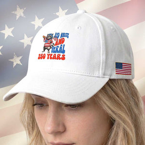 Funny Patriotic Raccoon Baseball Cap Red White And Feral 250 Years TS12 Print Your Wear