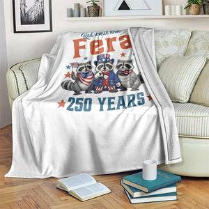 Funny Raccoon Red White And Feral America 250 Throw Blanket TS12 Print Your Wear