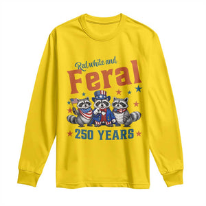 Funny Raccoon Red White And Feral USA 250 Anniversary Long Sleeve Shirt TS12 Daisy Print Your Wear
