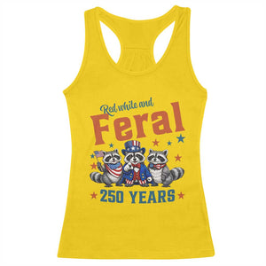 Funny Raccoon Red White And Feral America 250 Racerback Tank Top TS12 Daisy Print Your Wear