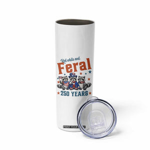 Funny Raccoon Red White And Feral America 250 Skinny Tumbler TS12 Print Your Wear