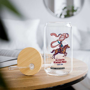 Funny Patriotic Cowboy Glass Can My Country Always Free USA Pride TS12 Print Your Wear