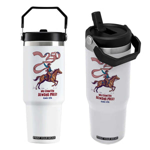Funny Patriotic Cowboy Flip Straw Tumbler My Country Always Free USA Pride TS12 One Size: 30 oz White Print Your Wear