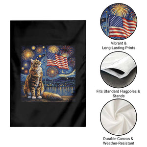 Patriotic Starry Night Cat Garden Flag Cat Lover Gift TS12 Print Your Wear