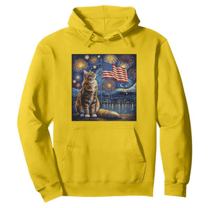 Patriotic Starry Night Cat Hoodie Cat Lover Gift TS12 Daisy Print Your Wear