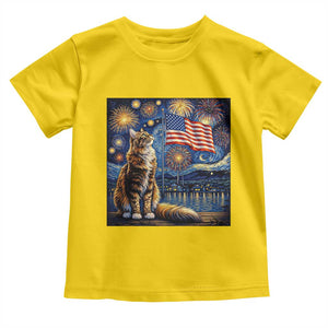 Patriotic Starry Night Cat Toddler T Shirt Cat Lover Gift TS12 Daisy Print Your Wear