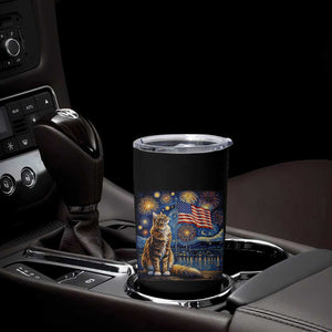 Patriotic Starry Night Cat Tumbler Cup Cat Lover Gift TS12 Print Your Wear