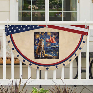 Starry Night Cat Patriotic Fan Flag Cat Lover Gift