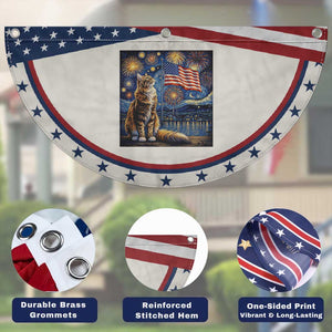 Starry Night Cat Patriotic Fan Flag Cat Lover Gift