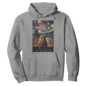 Starry Night Cat Patriotic American Pride Hoodie TS12 Sport Gray Print Your Wear